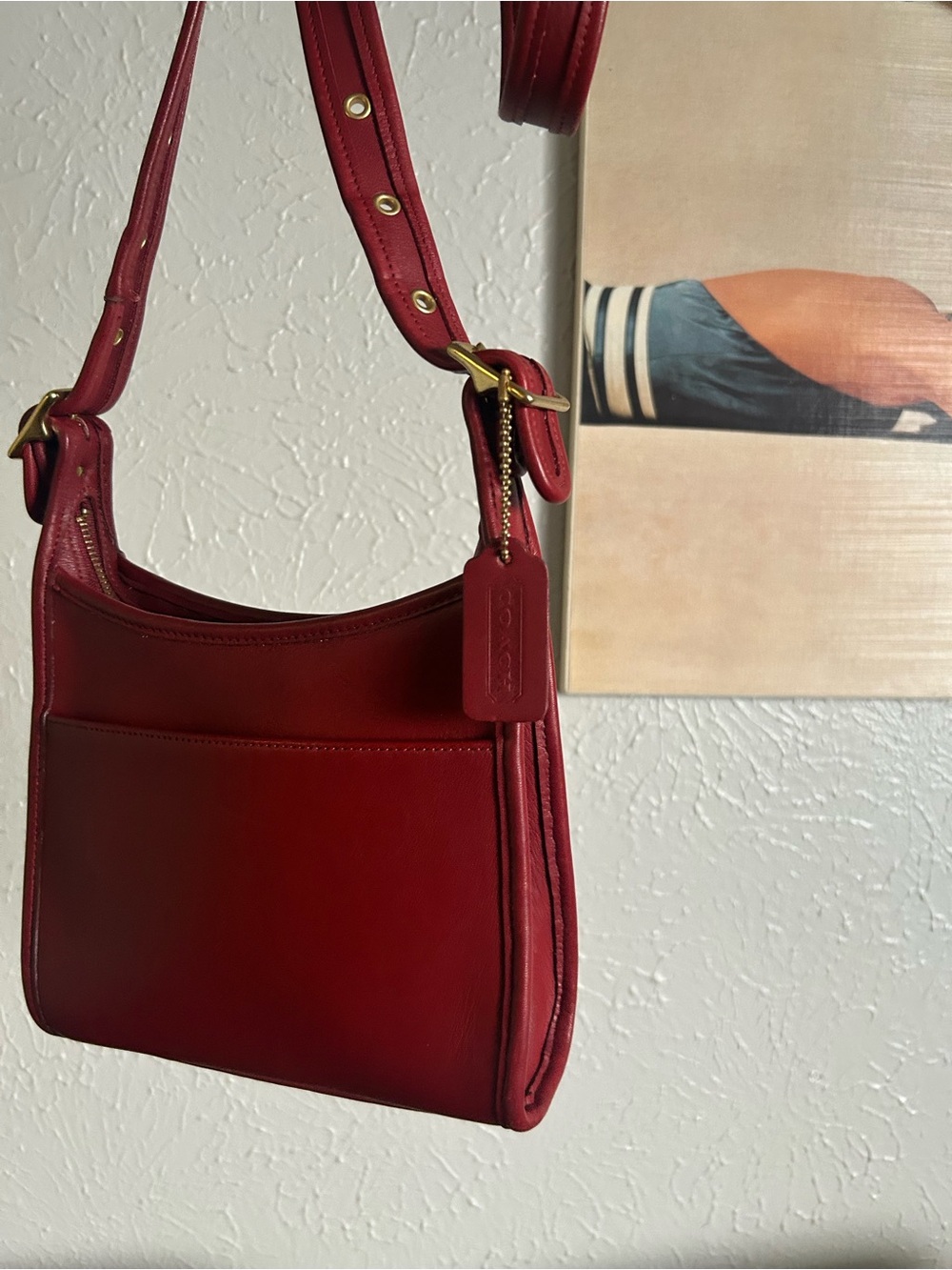 Vintage Red Coach Legacy Crossbody Bag #9997